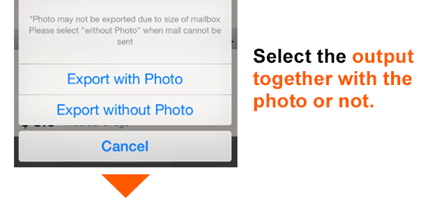 Select the output together with the photo or not.